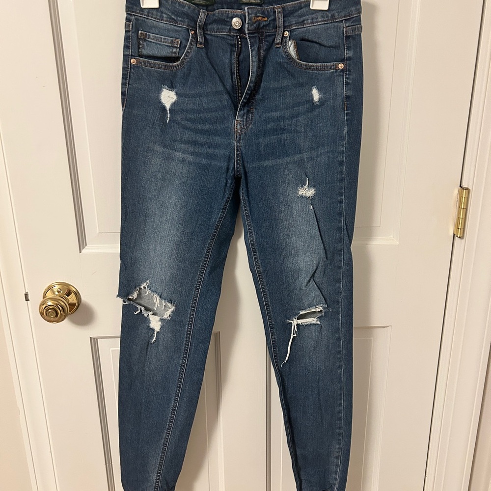 Distressed Blue Jeans